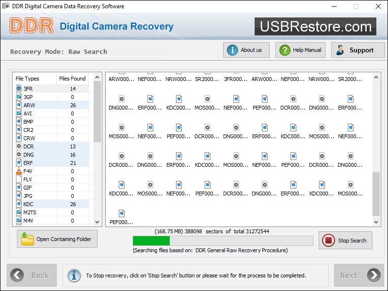 Screenshot of Recover Photos Digital Camera