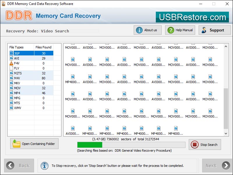 Memory Card Restore Software screenshot
