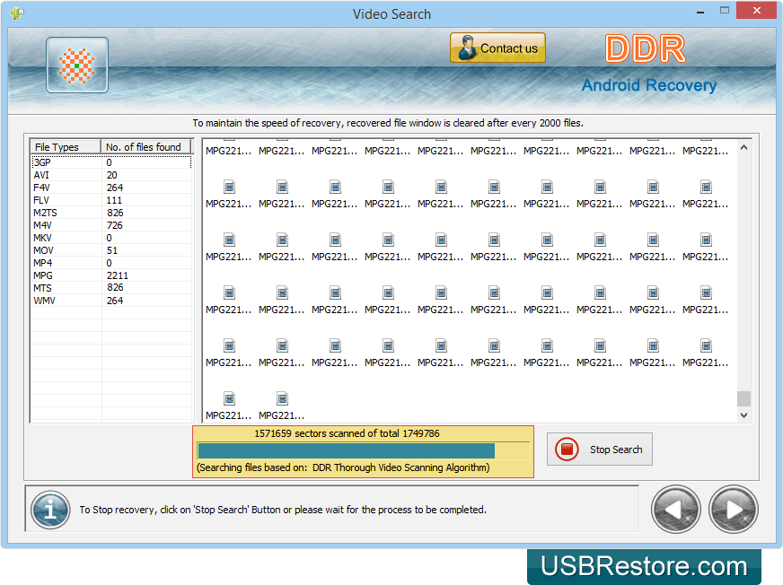 Android Data Restore Software Screenshot