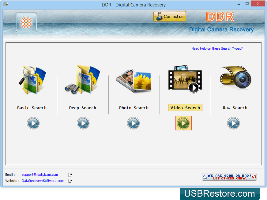 Digital Camera Restore Software Screenshot
