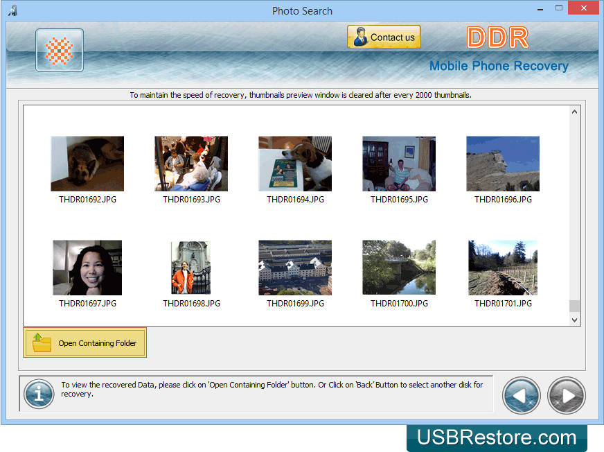 View recovered files